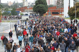 Demo auf dem Werksgelände Ford Sao Bernardo am 11. September 2015